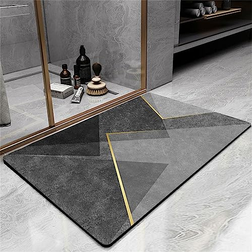 Badezimmerteppich, Badematte, FußMatte, Badteppich 100x160cm, Badvorleger, Badematte Badteppich Badvorleger Rutschfest Waschbar, Teppich Badezimmer Teppiche, Bathroom Mat, Bath Mat, Dunkelgrau