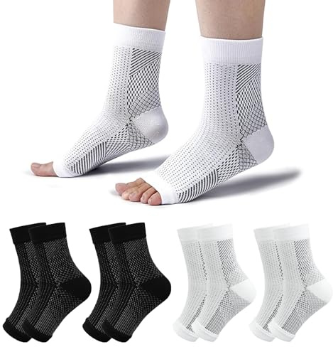 Roinaid 4 Paar Orthopädische Kompressionssocken Orthopädische Strümpfe Ideal für Sport, Laufen und Alltag, Orthopädische Socken für Herren Und Damen Linderung von Fersensporn und Plantarfasziitis