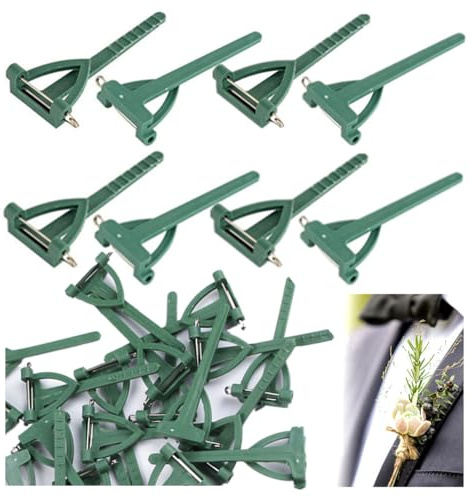 Wanfoou Lot de 100 épingles à nourrice pour boutonnière de mariage, boutonnière de mariage, fleurs triangulaires, pinces de sécurité pour loisirs créatifs (vert)