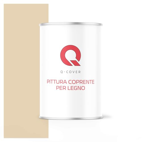 Q-COVER VERNICE COPRENTE PER LEGNO 1L SEMI-OPACA Avorio chiaro RAL 1015 SMALTO RAL PER LEGNO PROTETTIVO INTERNI/ESTERNI ca. 80–150 ml/m²
