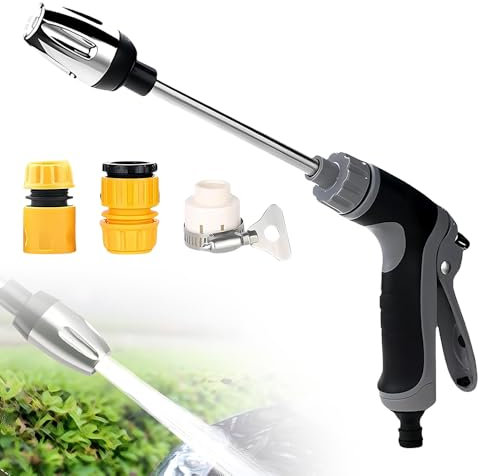 mizikuu Turbo Washer para manguera de jardín, turbolavadora, pistola de agua de alta presión, boquilla de alta presión con 3 conexiones, pistola de alta presión, boquilla, limpiador de alta presión,