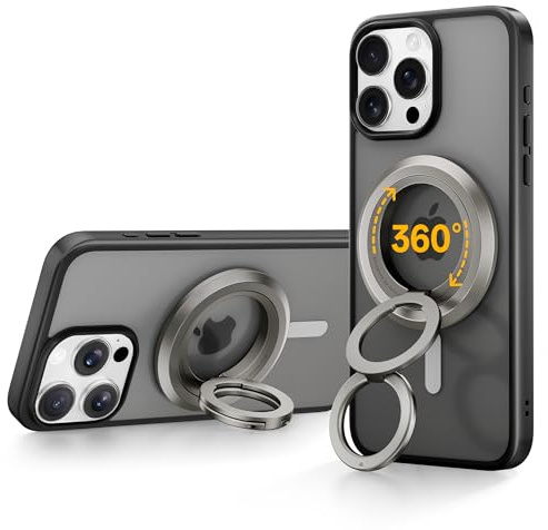 SYNCWIRE Anneau de Support de téléphone MagSafe, Rotation à 360 °, Aimant Double Face, Compatible avec iPhone 17 16 15 14 13 12 Pro Max MagSafe, Android, Samsung, etc.