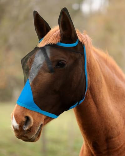 Hilltown Fly Mask for Horse with Ears - Full, Blue