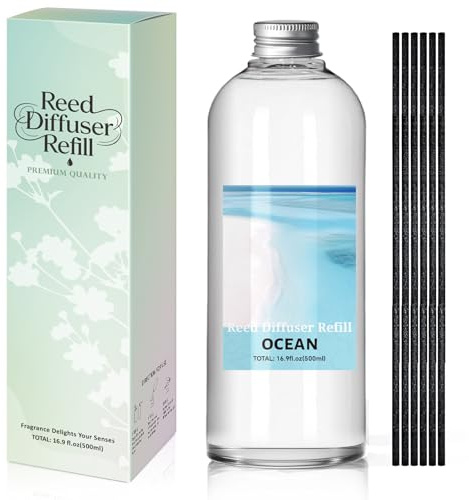 SCENTORINI Difusor De Fragancia para Habitación Océano 500ML Recambio De Aceite Esencia, Ambientadores De Hogar Fragancia Duradera para El Hogar, Baño y Decoración De Habitación