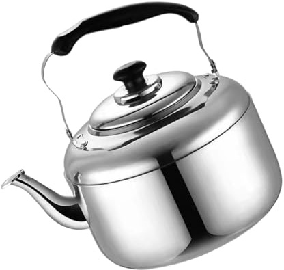 STOBAZA Tetera Silbante De Acero Inoxidable 7l Base Apta Para Inducción y Gas, Resistente y Segura Para Uso Doméstico, Hervidor De Agua Para Cocina y Té