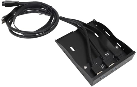 Ejoyous 3,5 Tums Frontpanel Floppy Bay Iron Shell USB Frontpanel för PC med 2 USB A 1 Typ C 20Gbps Transfer 0,5 M Kabel för Desktop Floppy Drive Bay 7 8 10 11
