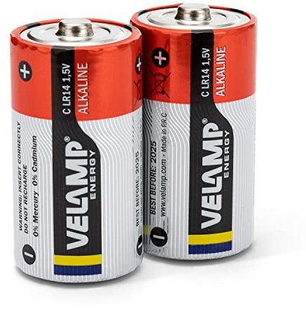 Velamp LR14/2BP 2 Batterien LR14 Alkaline BL, Rot, 2 Stück