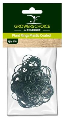 Tildenet Plastic Coated Plant Rings, Black