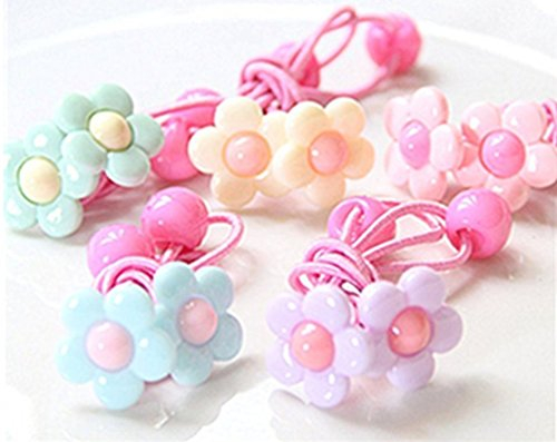 cuhair(tm) 10 Stück Sonnenblume design Mädchen Kinder Pferdeschwanzhalter Haargummi Haarseil Harrband Haarschmuck