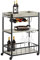 SoBuy Carrello Cucina salvaspazio Angolo Bar per casa con portabottiglie e Vassoio Stile Industriale Grigio, L80*P40*A90 cm FKW56-HG