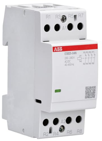 ABB ESB25-04N-06 Installationsschütz (Öffner) – 25 A 4 Öffner (4 NC) 230–240 V AC/DC 4-polig, 36 mm für DIN-Hutschiene geräuscharm