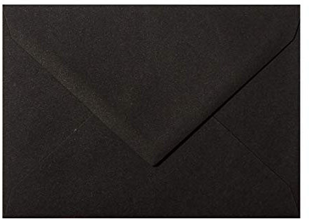 Paper24 25 Briefumschläge DIN C6 114x162 mm, nassklebend, für Einladungen, Grußkarten A6, für Hochzeit, Geburtstag in Schwarz