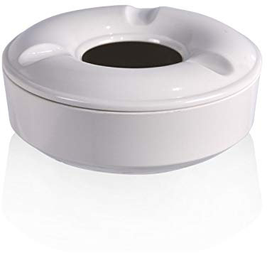 Posacenere Antivento in Pura Melamina Ø cm 12x4,5 Bianco made in italy