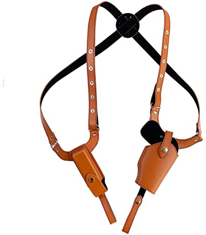 Pistolen-Schulterholster, vertikales Pistolenholster, verdeckbare Doppel-Schulterholstertasche mit verstellbaren Riemen für G43,45 1911, Braun