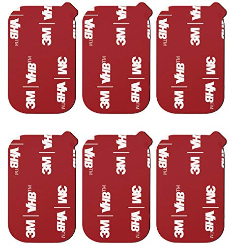 VIIMAKE 6pcs Rectangle 3M Sticky Adhesive Replacement Kit, for Magnetic Car Dashboard Phone Mount Base Sticker Parts, Double Side 3M VHB Tape Adhesive Pads (Red)
