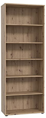 FORTE TEMPRA 2 Regal mit 5 Einlegeböden, Holzwerkstoff, Artisan Eiche Dekor, (B x H x T) 73,7 x 197,5 x 34,8 cm