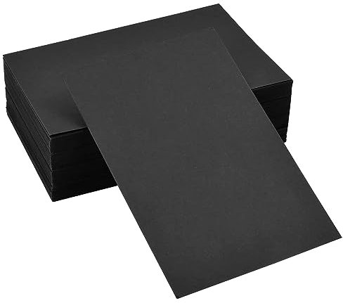 PALUDO 100 Blatt A6 Blanko-Postkarten, 15 x 10 cm, 350 g/m², schwarzer Karton, Postkartenpapier, Karton-Set, Kunst, Basteln, dicker Karton, doppelseitig erhältlich