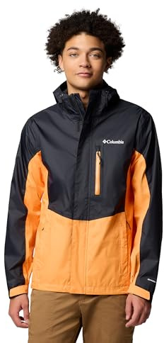 Columbia Pouring Adventure 3 Jacket, Chaqueta impermeable para la lluvia Hombre, Negro/Koi, L