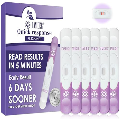 6 x Pregnancy Tests, Fast Response Pregnancy Test, Early Detection Test, Early Family Planning, Pregnancy Test Quick Result, Easy Detection (Purple)