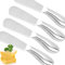 MINGZE Épandeur de Beurre Large de Bord Droit de L'acier Inoxydable 4PCS, Couteau à Beurre, de Fromage à La Crème de Sandwich de ont Placé des Outils de Cuisine, Poignée en acier inoxydable
