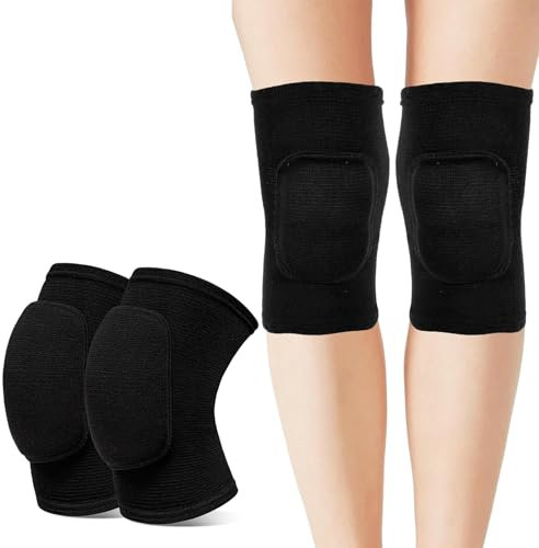 2er-Pack Knieschützer,Knieschoner für Volleyball, Atmungsaktive Knieschützer,Knieschützer für Herren und Damen,Tanz,nti-Kollision Weiches Verdickung Schwamm Knieschoner,Schwarz