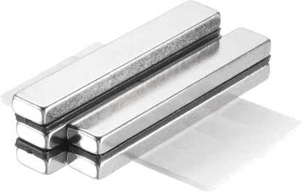 QUARKZMAN 5 stycken magneter, självhäftande, rektangulära magneter, extra starka magneter, små platta magneter, stark magnetisk fastsättning för kontor, magnettavla, köksskåp, hantverk (60 x 10 x 5