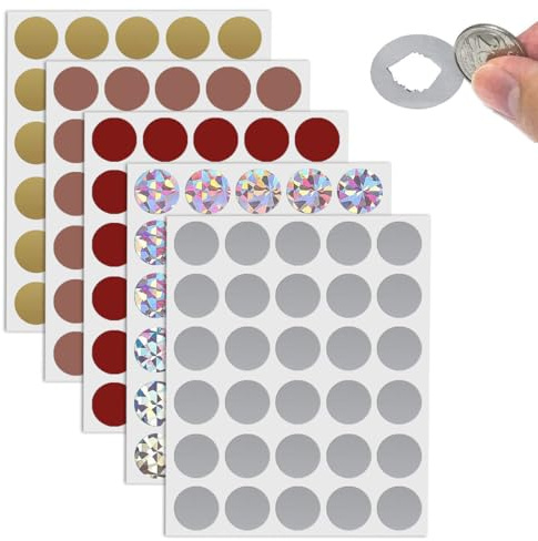 150 piezas Pegatinas, 25mm Tarjeta Rasca Pegatinas, Scratch Sticker