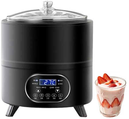 8L/8Qt Yoghurtmaskin,Yoghurtmaskin Med Tids Och Temperaturkontroll,Kommersiell Yoghurtmaskin,Svartvitlökjäsningsmaskin för Sött Risvin,Hem 12L-Black