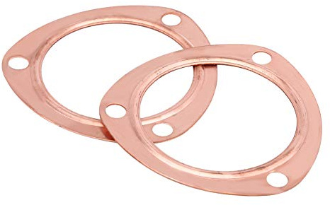 Header Collector 3 tum avgassystem 2 stycken 7,6 cm kopparhuvud avgassätningar, 9,5 cm avgassätningar hållbara återanvändbara för Sbc 302 350 454 383, 3 bultar
