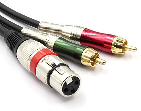 SiYear XLR Female to Dual RCA Y Splitter Patch Cable, XLR Female 3 Pin to 2 x Phono RCA Male Plug Stereo Audio Cable Connector(4.5M/15FT)