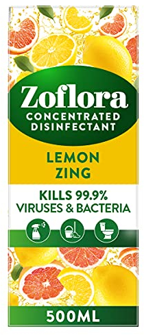 Zoflora Lemon Zing Concentrated Multipurpose Disinfectant Spray, Antibacterial & Multi-Surface, Pet Safe Disinfectant, Kills 99.9% Of Bacteria & Viruses, 1 X 500 ml