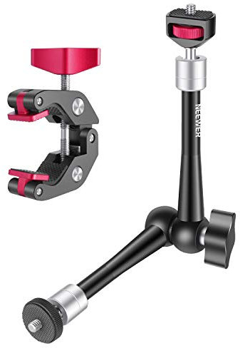 Neewer 11/28cm Adjustable Articulating Friction Magic Arm with Super Clamp, Robust Aluminum Alloy for DSLR/Mirrorless Cameras, Camcorders, LED Light, Flash Light, Field Monitor Video Vlog Rig