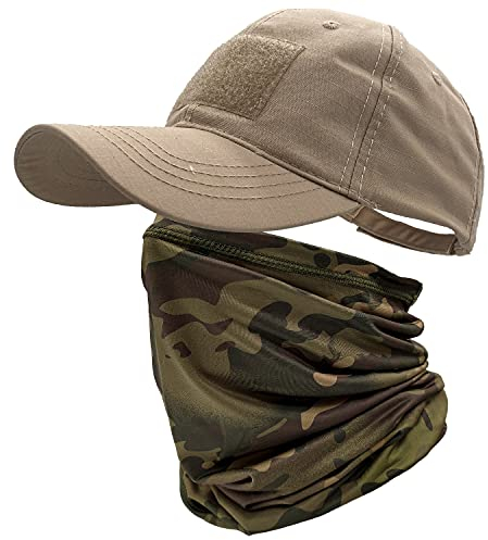 ehsbuy Camo Hüte für Männer mit Kühlung Halsgamasche Baseballmützen Gesichtsschal Maske Armee Taktische Militärmütze Halsrohr Snoods zum Laufen Jagd Camping Radfahren Angeln Outdoor Sports