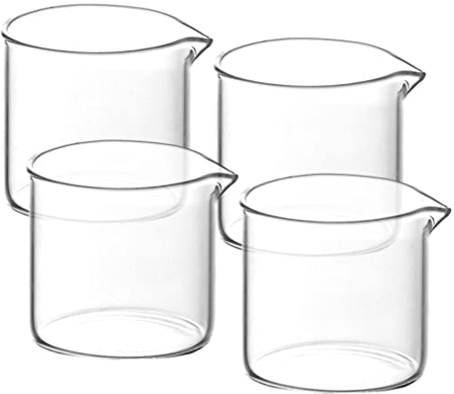 DOITOOL Brocca Per Crema Di 4 Pezzi Brocca Per Salsa Per Latte Per Crema Di Latte Mini Caffettiera In Trasparente Per Caffè Tè Sciroppo D'acero Serve 110 Ml