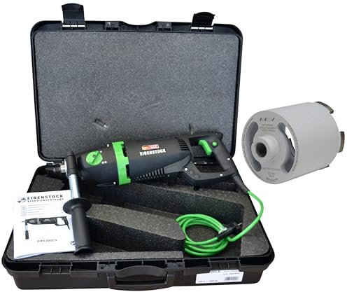 Diamant-Trocken-Kernbohrmaschine EHD 2002 S inkl. Staubabsaugung, Aufnahmeschaft für SDS-Bohrer & Diamant Dosensenker Matrix Power