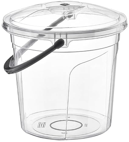 Best House Bucket with Lid - 15 Litres, Plastic Storage Container, Clear Multipurpose Bin/Bucket With Lid and Handle (Pack of 1)
