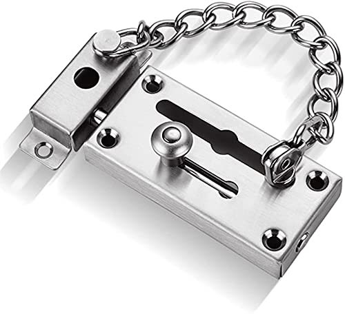 Türkette, Riegeltorriegel, Türbegrenzer, Haushaltsmetallriegel Haushaltstürriegel mit Kette Doppelzweck-Türschnalle Mutige Anti-Diebstahl-Kettenschlossschnalle