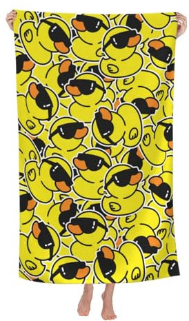 VOOHDDY Cool Duck - Toalla de Playa Divertida de Microfibra Suave y Absorbente de Secado rápido, Toallas de baño Grandes para baño, Mujeres, Hombres, niños, niñas, Piscina, Camping, Viajes, natación,