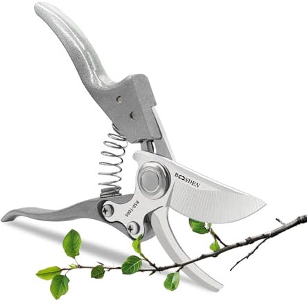 BOOSDEN Sécateur, 20cm, Sécateur pour rosiers, Sécateur avec lames en acier SK5 tranchantes, pour couper les fleurs, tailler les plantes, bonsaïs, cueillir les fruits