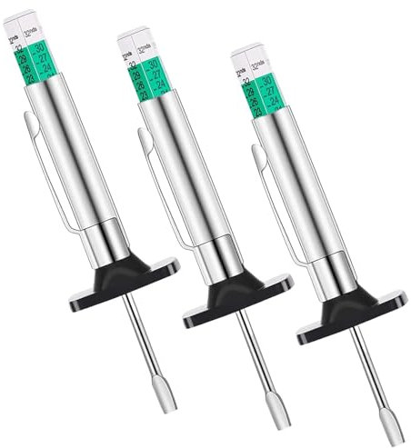 3 Pcs Tyre Tread Depth Gauge UK, Color Coded Smart Precise Measurement Tool, for Cars, Trucks, Motorcycles - Range 0-25mm,tyre depth gauge uk