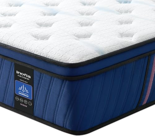 Inofia Matratze 90x190 cm Ocean-Taschenfederkernmatratze H2/H3, Hohe 30 cm mit 7-Zonen-Einzeltaschenfedern Memory Foam und 3D-Luftungstechnologie für erholsamen Schlaf, 100 Nächte Probeschlafen
