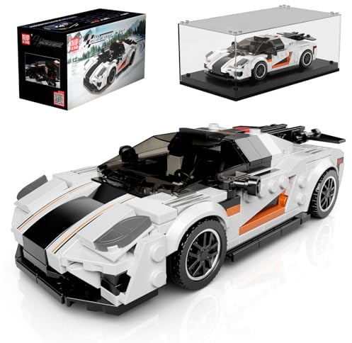 Mould King 27081 Technik Speed Champion Klemmbausteine Auto One Sportwagen Bausteine Auto Rennwagen Klemmbausteine mit Acryl Vitrine Modellautos zum Sammeln (394 Teile)