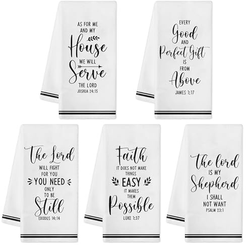 R HORSE 5Pcs Religious Christian Kitchen Towel Dish Towel Baking Lover Gift