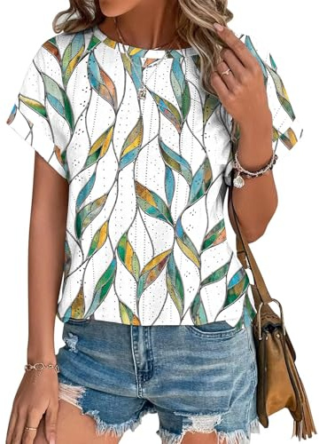 Tomatofrydan Magliette Donna Estive T-Shirt Manica Corta Shirt Elegante Basic Top Casual Tshirt Estiva con Modello Vintage Casual Tee Maglietta Manica Corta