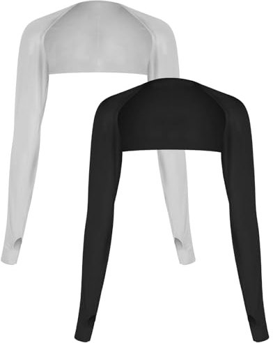 DSLSQD 2 Stück UV-Schutz-Schal-Armstulpen,UV Schutz Bolero Schal Arm,Armstulpen Sonnenschutz Damen,Eisseide Kühlschal Armmanschetten mit Fingerlöchern,für Golfen Reiten Laufen Outdoor Aktivitäte