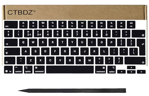 CTBDZ Teclas de repuesto para teclado del Reino Unido para MacBook Pro de 14 pulgadas, 16 pulgadas, M4 Pro/Max A3185 A3186 A3401 A3112 A3403 A3404, para MacBook Air de 13 pulgadas, 15 pulgadas, M4