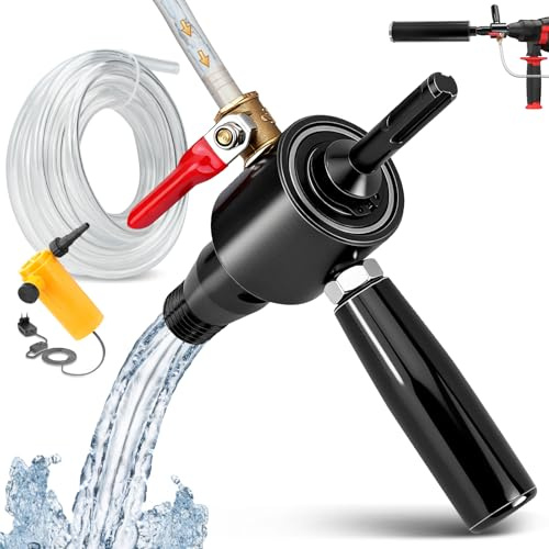 XIIW SDS-Plus Adapter M22 för Kärnborrmaskin i Betong + 4 m Pump och Slang, Automatisk Vatteninjektion, Dammfritt Borrande 42CrMo4 Stål, G1/4 - Diamantkärnborr, Kärnborr för Vägg, Betongborr