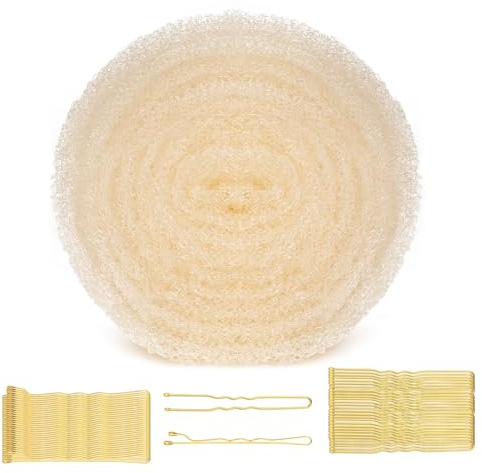 Imbottitura per capelli in spugna per capelli Updo, 1,8 m di lunghezza, con 90 forcine, accessori per acconciature per donne, donne, ragazze, chignon volumizzanti