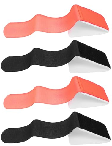 TOYANDONA Correas para Esquís Ajustables de Nailon 4 Piezas (2 Negras, 2 Naranjas) para Sujeción Segura en Deportes de Invierno, Accesorio Versátil para Transporte y Fijación de Tablas