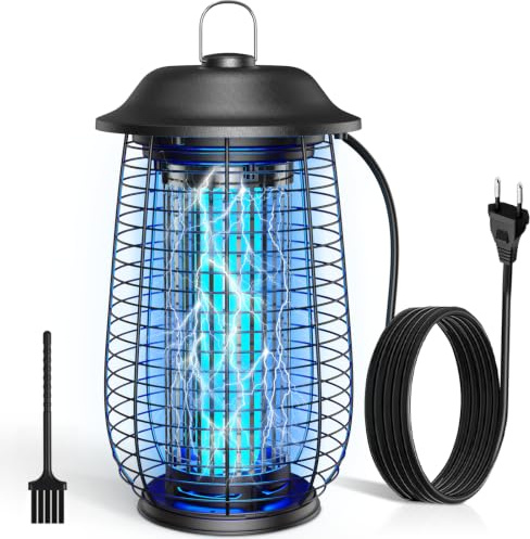 Lampada Antizanzare, Trappola Zanzare ad Alta Prestazione con 4250V 20W UV – Antizanzare Elettrico per Interni ed Esterni, Impermeabile IPX4, Rachetta Zanzare Elettrica per Casa, Giardino e Terrazza.